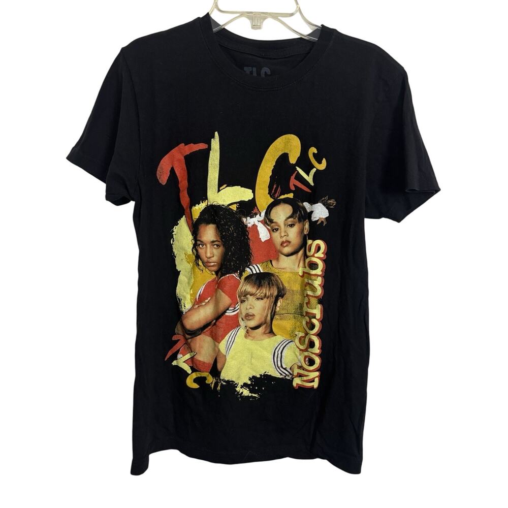 TLC No Scrubs Black Short Sleeve Graphic Band T-shirt Size Small Cotton